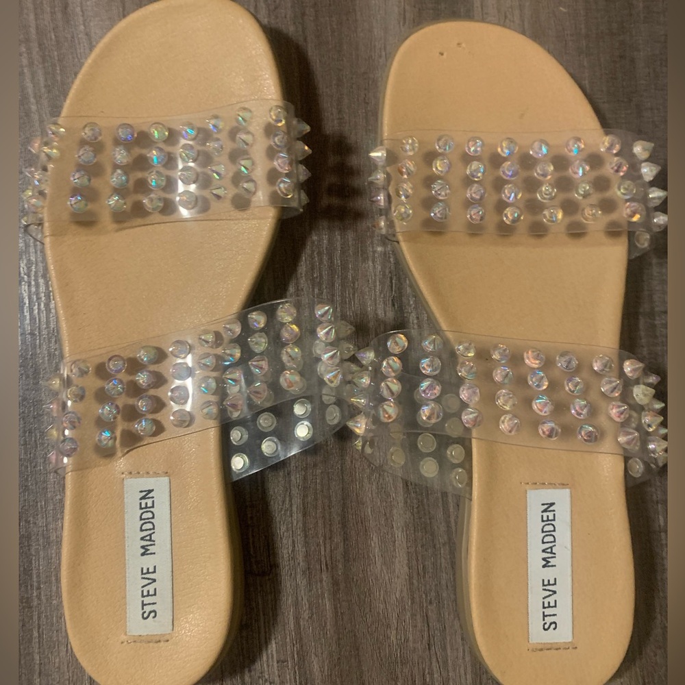 Steve Madden Clear Studded Women's Sandals